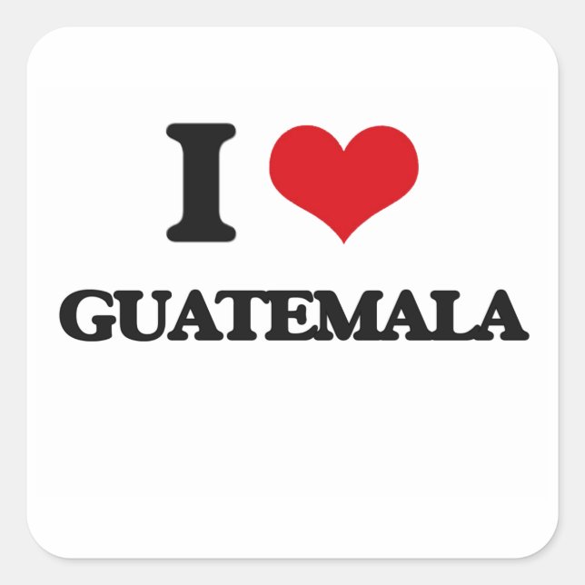 I Kärlek Guatemala Fyrkantigt Klistermärke (Framsida)