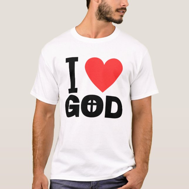 I Kärlek Gud Center Kor T Shirt (Framsida)