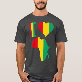 I kärlek Guinea Conakry flagga Afrika Karta T Shirt
