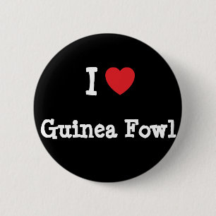 I kärlek Guinea Fowl hjärta T-Shirt Knapp