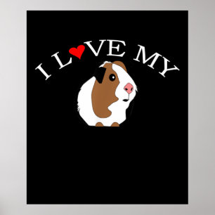 I Kärlek Guinea Gris Guinea Gris Älskare Poster