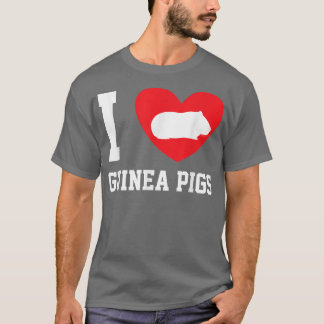 I Kärlek Guinea Grisar Heart Guinea Gris Djurälska T Shirt