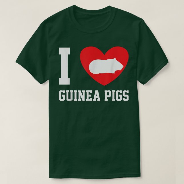 I Kärlek Guinea Grisar Heart Guinea Gris Djurälska T Shirt (Design framsida)