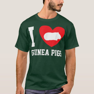 I Kärlek Guinea Grisar Heart Guinea Gris Djurälska T Shirt