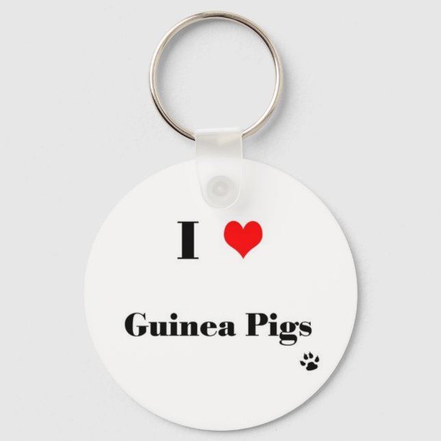I Kärlek Guinea Grisar Keychain Nyckelring (Framsida)