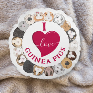 I Kärlek Guinea Grisar Rund Kudde