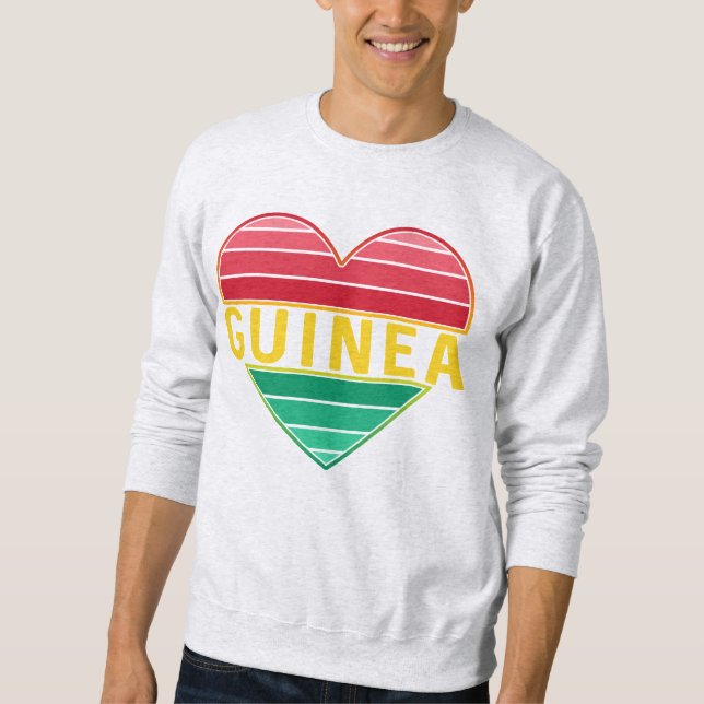 I Kärlek Guinea, Guinean Heart Lång Ärmad Tröja (Framsida)