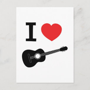 I kärlek guitar vykort