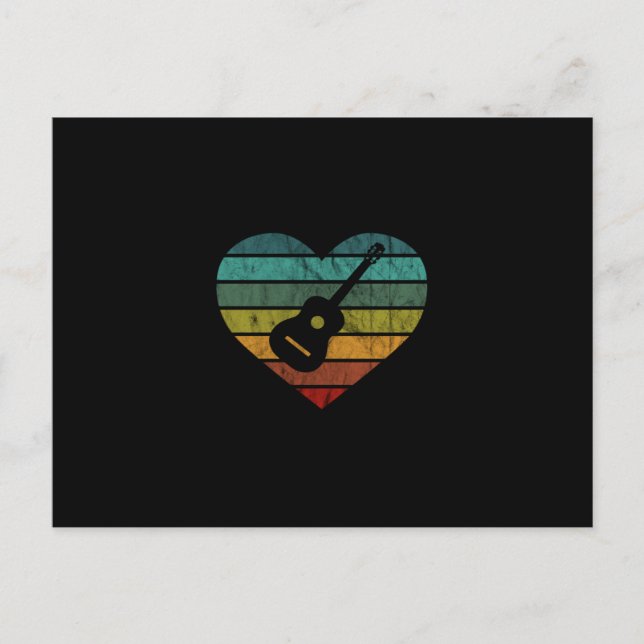 I Kärlek Guitarister med akustiskt gitarrer Vykort (Framsida)