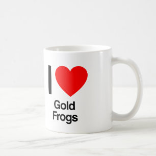 i kärlek guld grodor kaffemugg