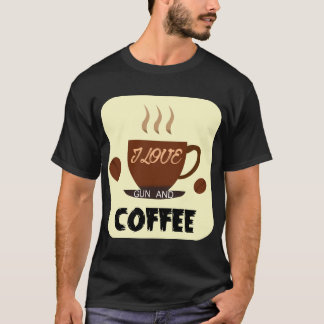 I Kärlek Gun och Coffee T-Shirt - djärv livsstil