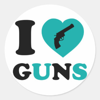 I Kärlek Guns Runt Klistermärke