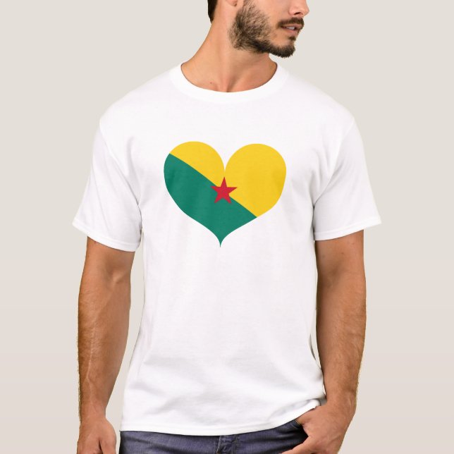 I Kärlek Guyana Flagga T Shirt (Framsida)