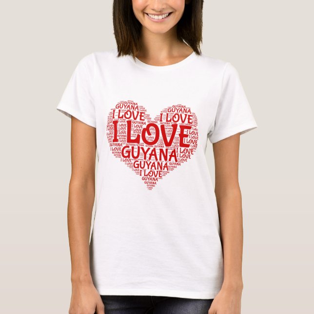 I Kärlek Guyana Souvenir Tee Shirt (Framsida)