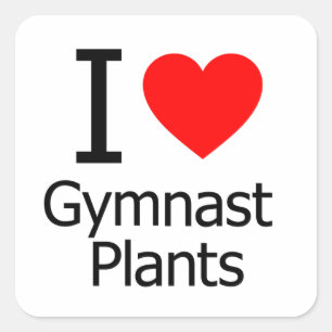 I Kärlek Gymnast Plants Fyrkantigt Klistermärke