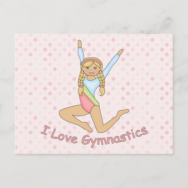I Kärlek Gymnastics Blonde Vykort (Framsida)