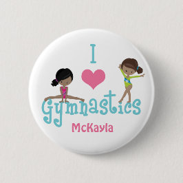 I Kärlek Gymnastics Cute African American Girl Knapp