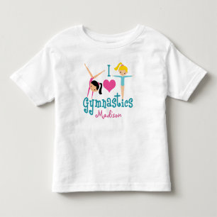 I Kärlek Gymnastics Cute Gymnast Girl T Shirt