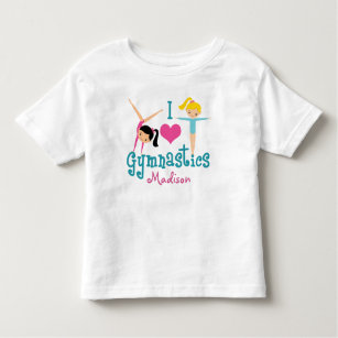 I Kärlek Gymnastics Cute Gymnast Girl T Shirt