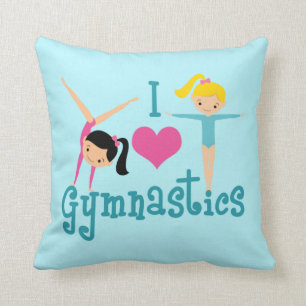 I Kärlek Gymnastics Cute Gymnast Girls Bedroom Tea Kudde