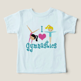 I Kärlek Gymnastics Cute Gymnast Girls T Shirt