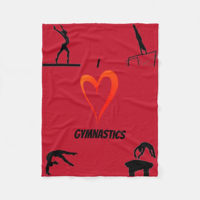 I Kärlek Gymnastics Girls Fleece Blanket (Framsidan)
