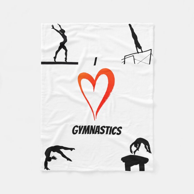 I Kärlek Gymnastics Girls Fleece Blanket (Framsidan)
