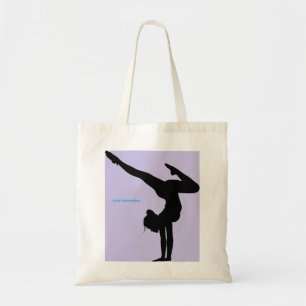 I Kärlek Gymnastics- Gymnast with Lilac Background Tygkasse