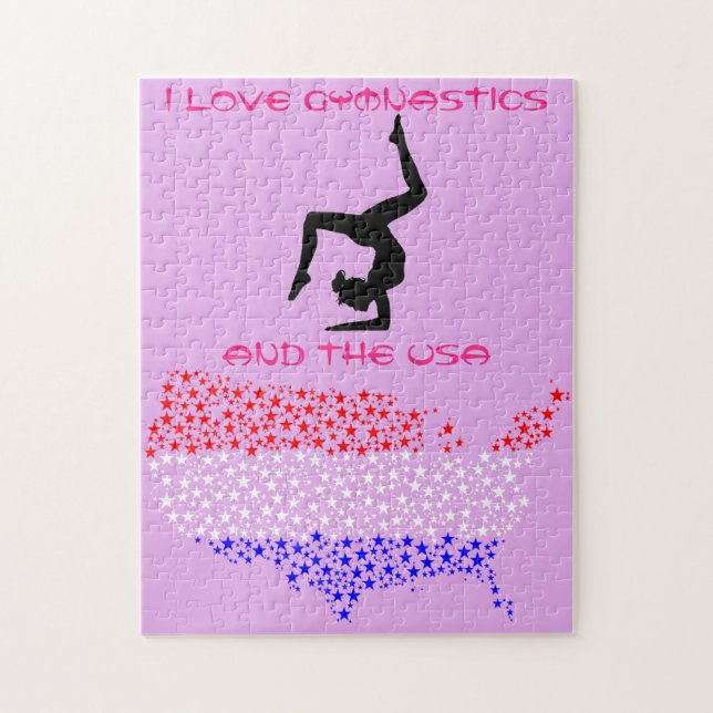 I Kärlek Gymnastics och USA Puzzle Pussel (Vertikal)