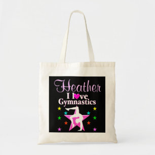 I KÄRLEK GYMNASTICS PERSONLIG ROSA STAR TOTE BAG TYGKASSE