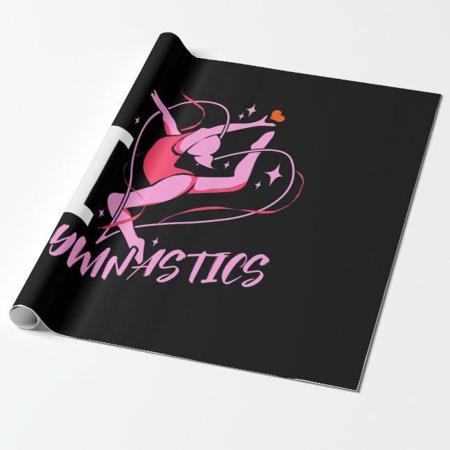 I Kärlek Gymnastics Presentpapper (Utrullad)