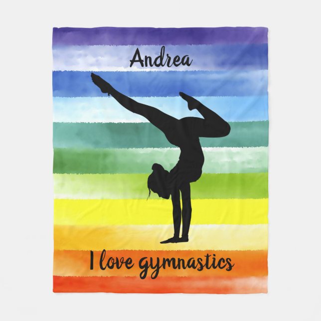 I Kärlek Gymnastics Rainbow Fleece Blanket (Framsidan)