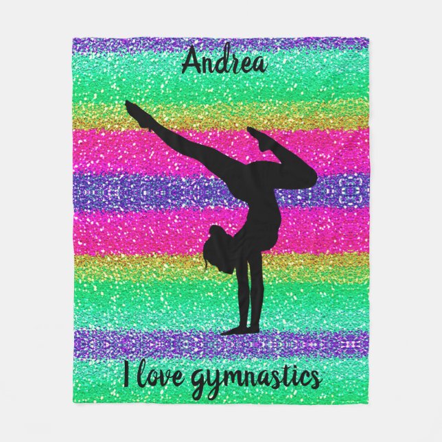I Kärlek Gymnastics Rainbow Gnistra Fleece Blanket (Framsidan)