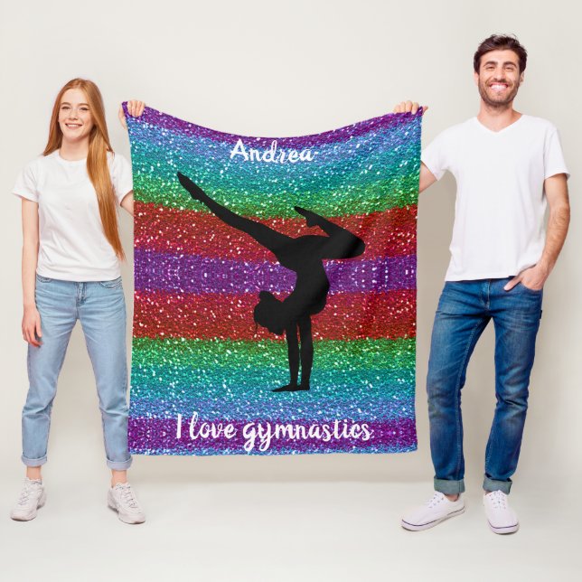 I Kärlek Gymnastics Rainbow Gnistra Fleece Blanket (På plats)