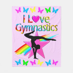 I KÄRLEK GYMNASTICS RAINBOW GYMNAST GIRL DESIGN FLEECEFILT