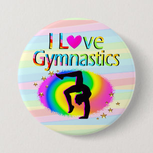 I KÄRLEK GYMNASTICS RAINBOW-KNAPP KNAPP