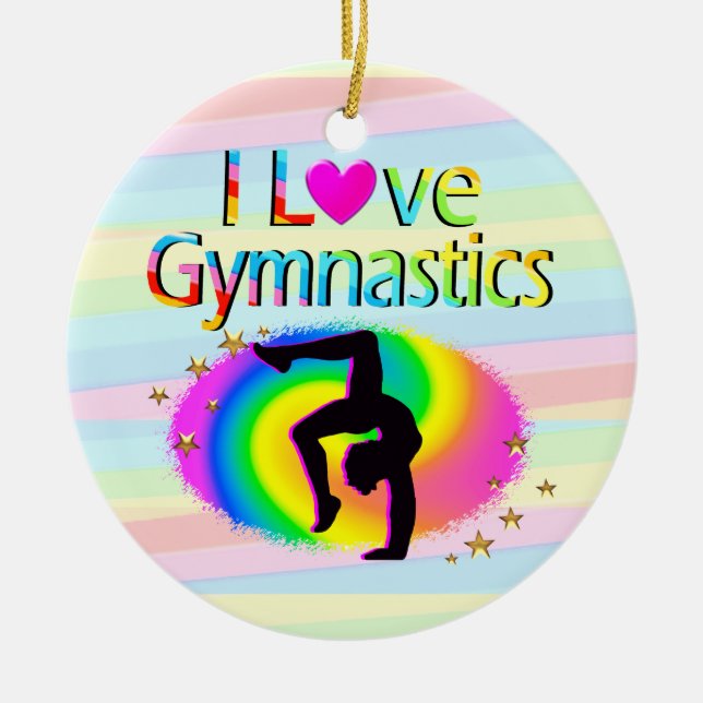 I KÄRLEK GYMNASTICS RAINBOW ORNATION JULGRANSPRYDNAD KERAMIK (Framsidan)