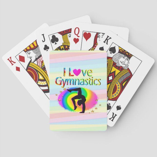 I KÄRLEK GYMNASTICS RAINBOW PLAYDS CARDS CASINOKORT (Baksidan)