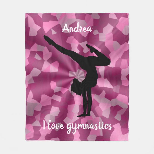I Kärlek Gymnastics Rosa Camo Fleece Blanket (Framsidan)