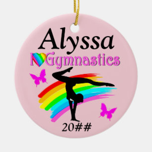 I KÄRLEK GYMNASTICS ROSA PERSONLIG ORNATION JULGRANSPRYDNAD KERAMIK