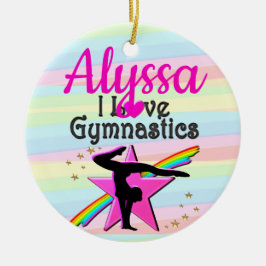 I KÄRLEK GYMNASTICS TOPPEN STAR DESIGN JULGRANSPRYDNAD KERAMIK