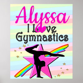 I KÄRLEK GYMNASTICS TOPPEN STAR DESIGN POSTER