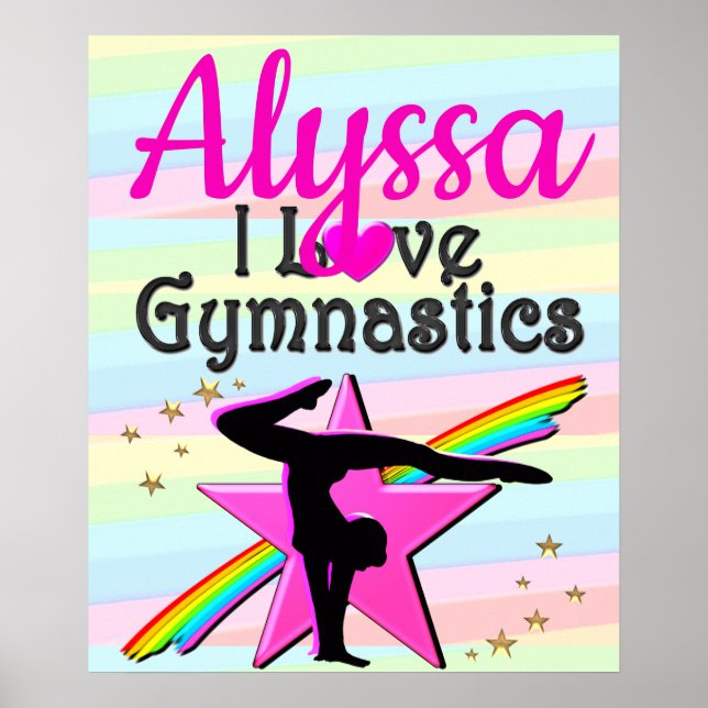 I KÄRLEK GYMNASTICS TOPPEN STAR DESIGN POSTER (Framsidan)
