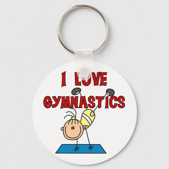 I Kärlek Gymnastics Tshirts och Gifts Nyckelring (Framsida)