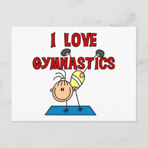 I Kärlek Gymnastics Tshirts och Gifts Vykort