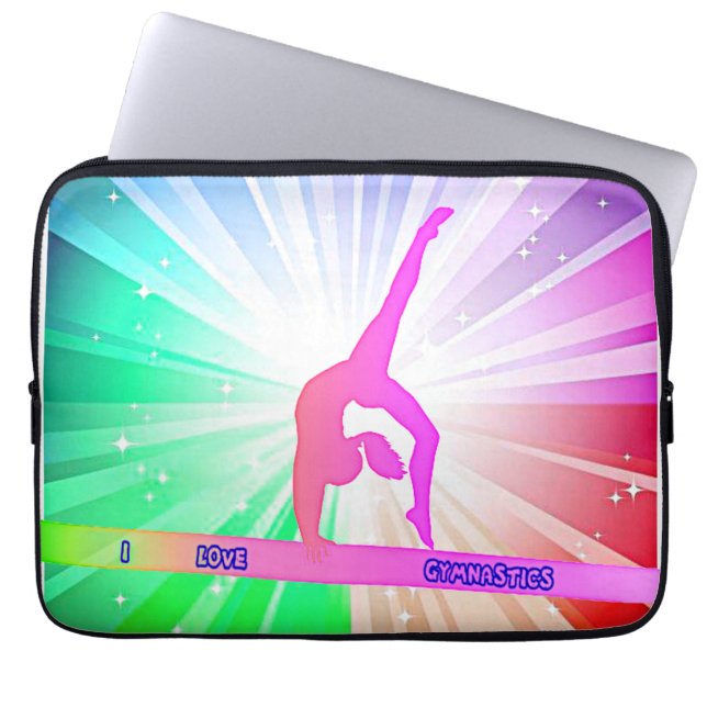 ’I KÄRLEK GYMNASTICS’ with Gymnast on Beam Laptop Fodral (Framsidan)