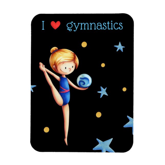 I kärlek gymnastikstjärnor och gymnastik svart magnet (Vertikal)