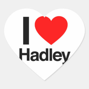 i kärlek hadley hjärtformat klistermärke