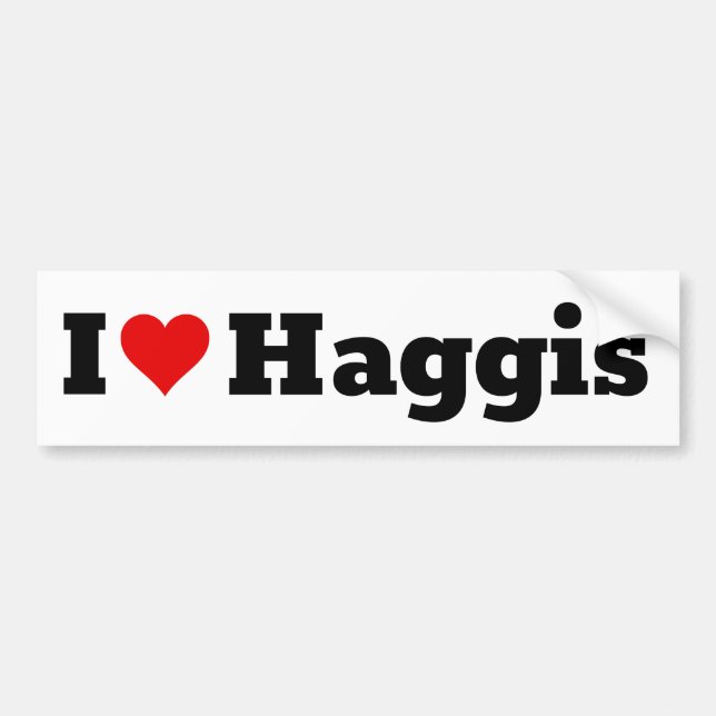 I Kärlek Haggis Bildekal (Framsidan)