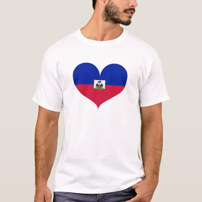 I Kärlek Haiti Flagga T Shirt (Framsida)
